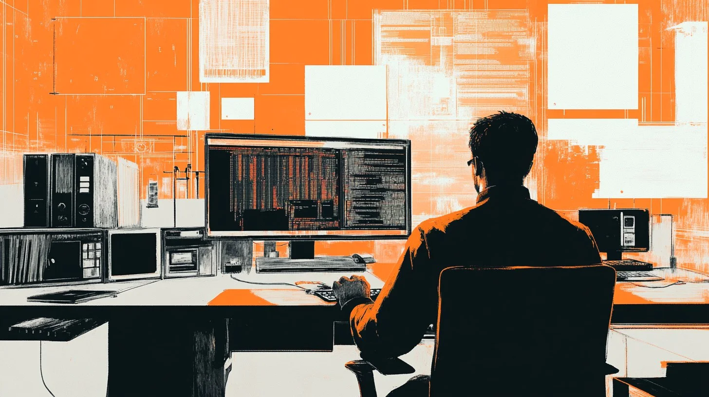 Разработчик за работой